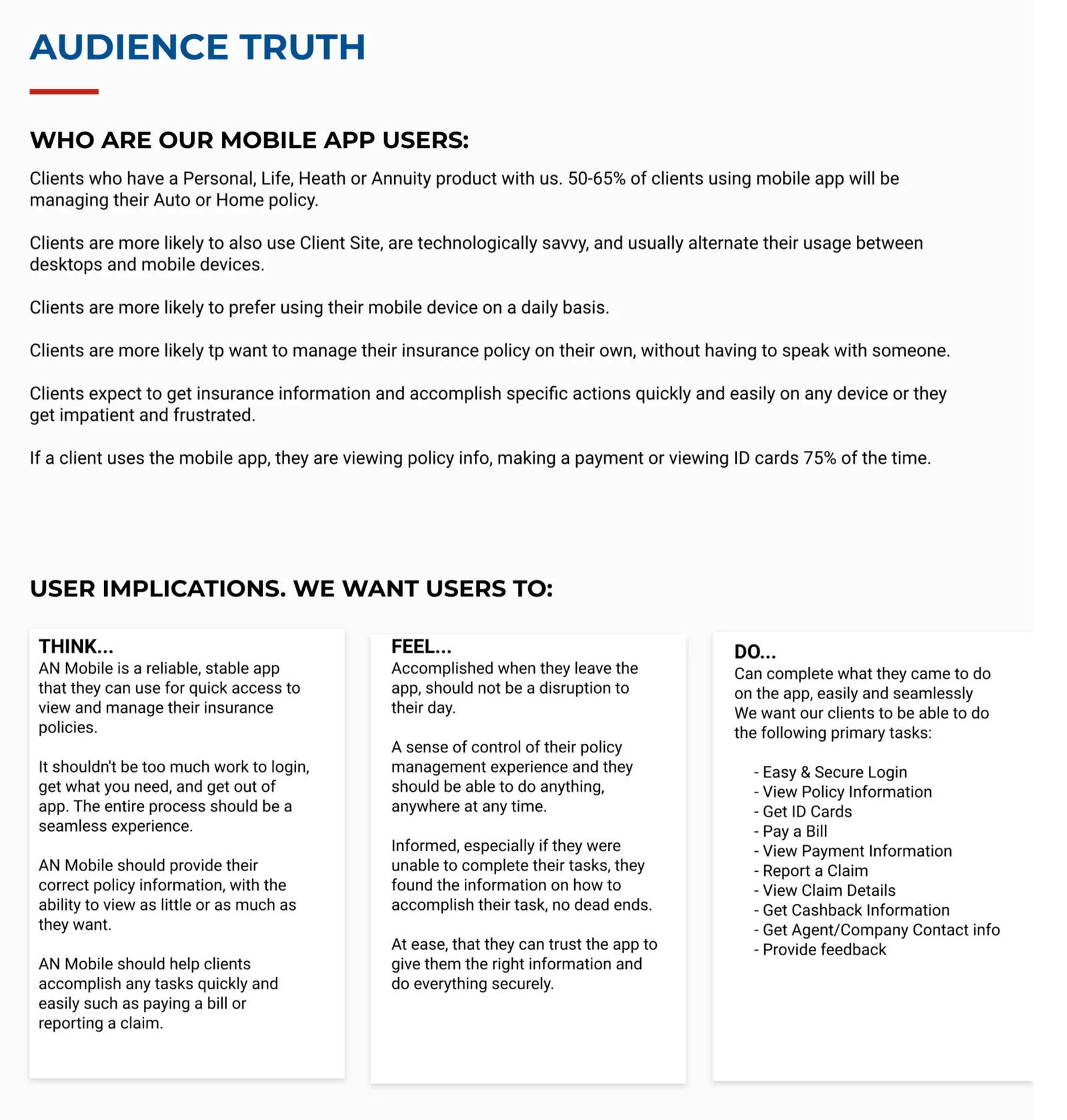 Audience definition for American National policyholders